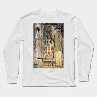 Bas Relief Statue, Bayon Temple Long Sleeve T-Shirt